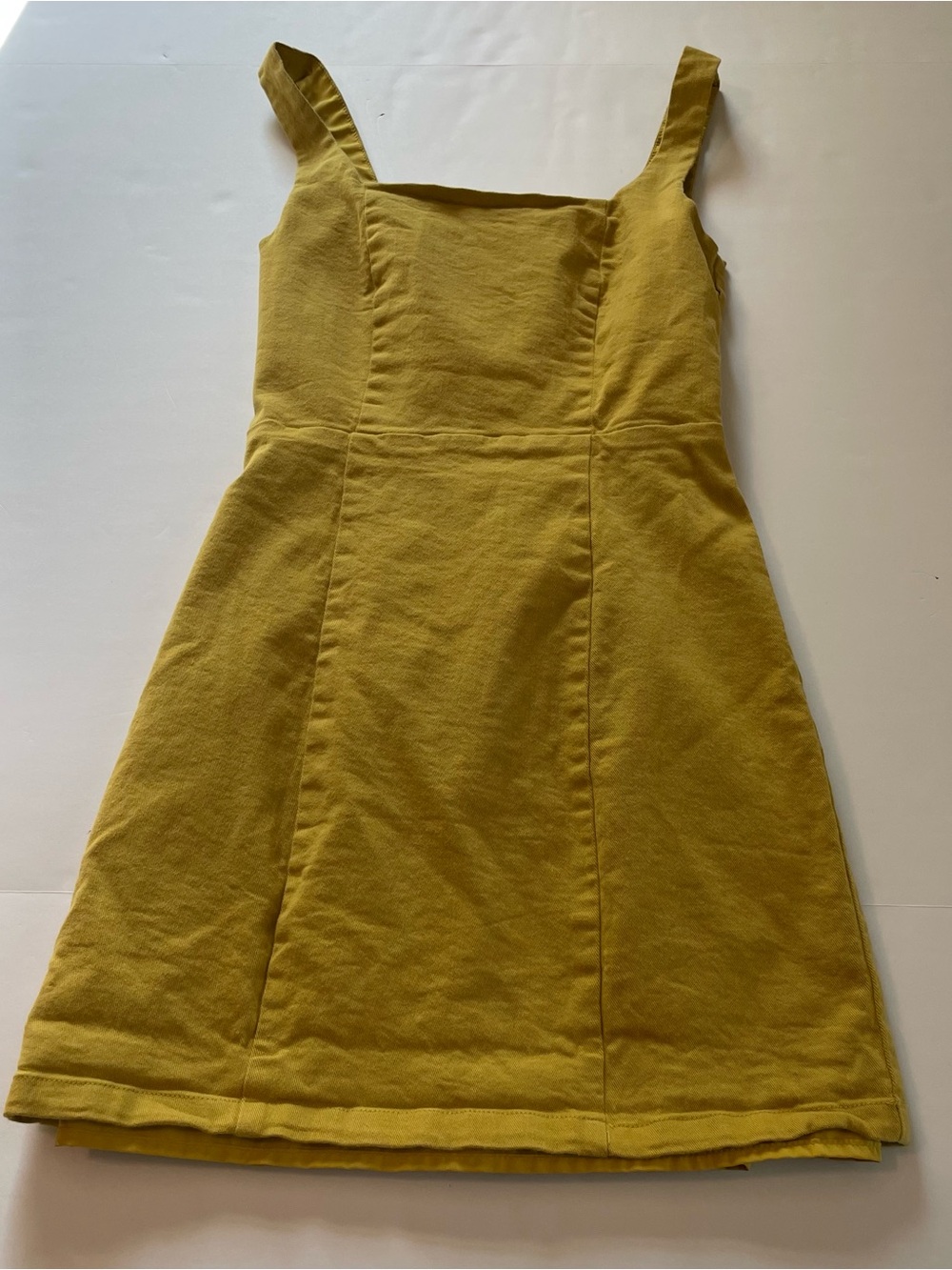 Verge Girl Mustard Yellow Square-Neck Casual Dress